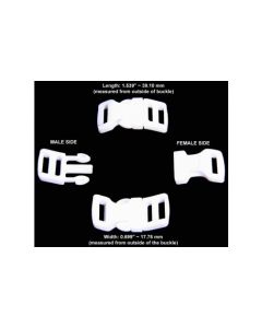 1/2 Inch White Economy Contoured Side Release Plastic Buckles