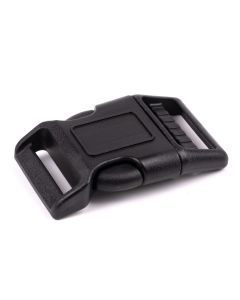 1 1/4 Inch Black Plastic Single Adjustable Contoured Side Release Buckle