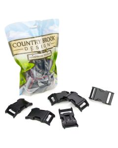 3/4 Inch Black Powder Coated Contoured Buckle