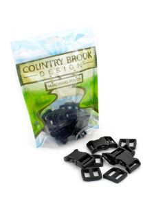3/4 Inch Black Contoured Side Release Buckle & Wide Mouth Triglide Set