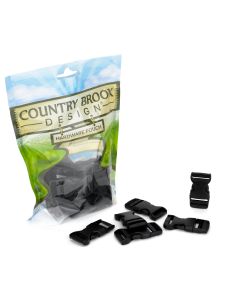 3/4 Inch Black Flat Side Release Plastic Buckle