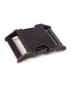 1 1/2 Inch Contoured Aged Bronze Side Release Buckle