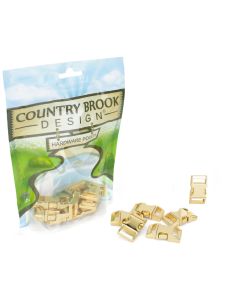 5/8 Inch Contoured Brass Plated Side Release Buckles