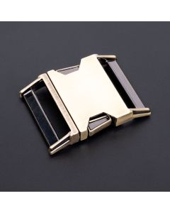 1 1/2 Inch Contoured Brushed Brass Side Release Buckle