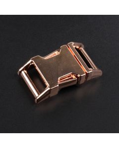 5/8 Inch Contoured Rose Gold Side Release Buckle shown on a dark background