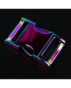 3/4 Inch Iridescent Rainbow Convex Non Adjustable Side Release Buckles - Third View