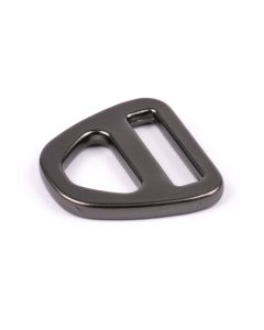 3/4 Inch Gunmetal Double Bar D-Ring