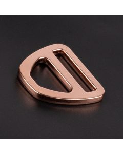 1 Inch Rose Gold Double Bar D-Ring shown on a dark background