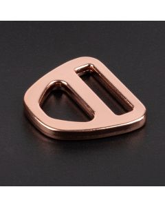 3/4 Inch Rose Gold Double Bar D-Ring shown on a dark background