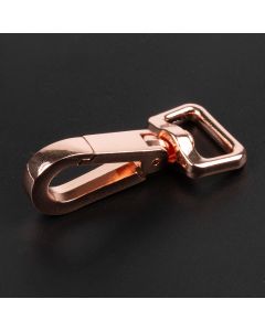 3/4 Inch Rose Gold Designer Purse Lobster Clasp Swivel Snap Hook shown on a dark background