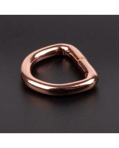 3/4 Inch Rose Gold Welded D-Ring shown on a dark background