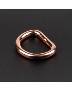 5/8 Inch Rose Gold Welded D-Ring shown on a dark background