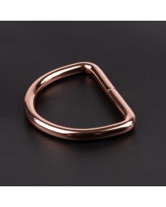 1 1/2 Inch Rose Gold Heavy Welded D-Ring shown on a dark background
