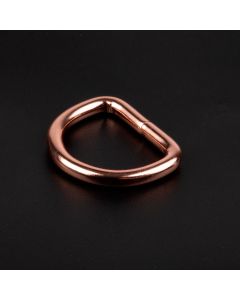 1 Inch Rose Gold Heavy Welded D-Ring shown on a dark background