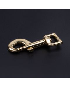 Black background with 5/8 Inch Brass Plated Heavy Swivel Snap Hook
