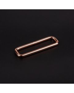 1 1/2 Inch Rose Gold Rectangle Metal Keeper shown on a dark background