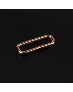1 Inch Rose Gold Rectangle Metal Keeper shown on a dark background