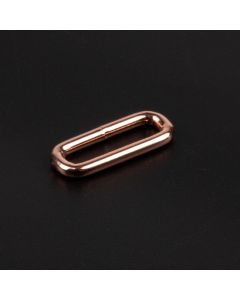 3/4 Inch Rose Gold Rectangle Metal Keeper shown on a dark background