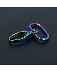 Iridescent Rainbow Lobster Clip Swivel Snap Hook
