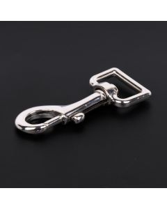 Snap hook against a black background
