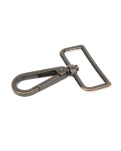 1 1/2 Inch Aged Bronze Purse Lobster Clasp Swivel Snap Hook - Secondary View
