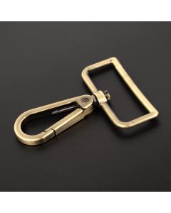 1 1/2 Inch Brushed Brass Purse Lobster Clasp Swivel Snap Hook