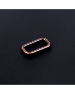 5/8 Inch Antique Copper Heavy Welded Rectangle Ring shown on a dark background