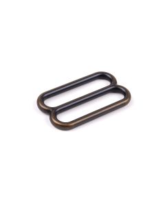 1 1/2 Inch Aged Bronze Metal Round Wide-Mouth Triglide Slide