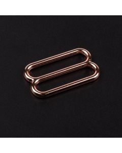 1 1/2 Inch Rose Gold Metal Round Wide-Mouth Triglide Slide shown on a dark background