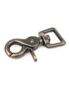 3/4 Inch Aged Bronze Trigger Swivel Snap Hooks - 