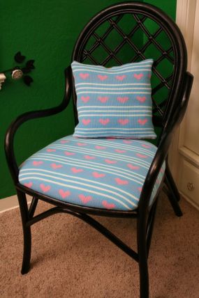 It's easy to cover a chair with a lovely sweater.