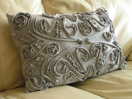 This beautiful pillow used to be a favorite t-shirt.