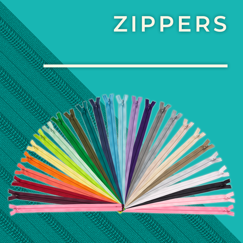 Zippers. Photo of a colorful fan of zippers.