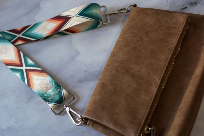 1 Inch Sedona Arrows Polyester Webbing attached as a strap for a bag